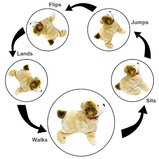 Interactive Flipping Puppy Toy | Walks, Jumps, and Sits! - Haptot