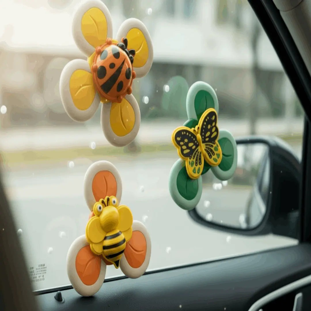 3 Pcs Stick & Spin Suction Toys – Fun Anywhere, Anytime for Babies!