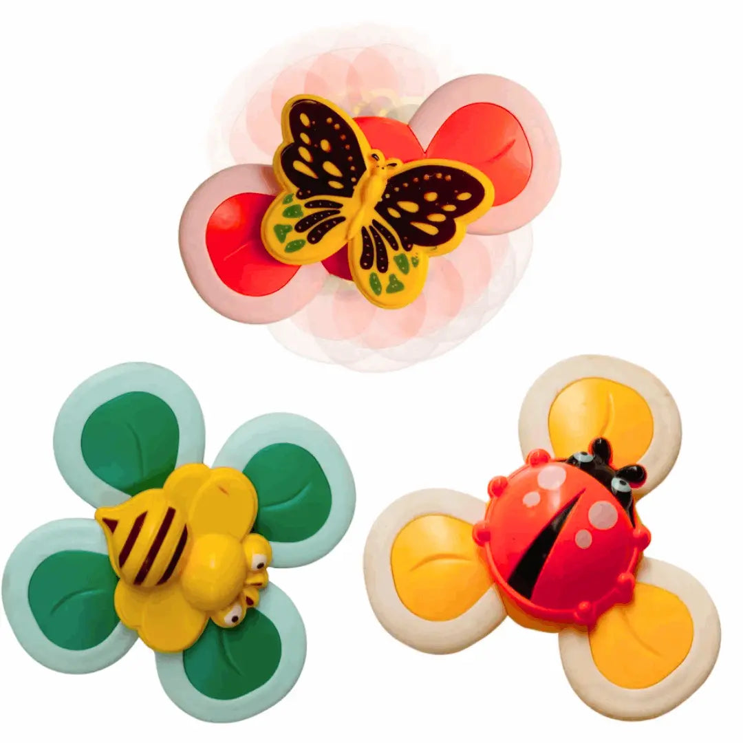 3 Pcs Stick & Spin Suction Toys – Fun Anywhere, Anytime for Babies!