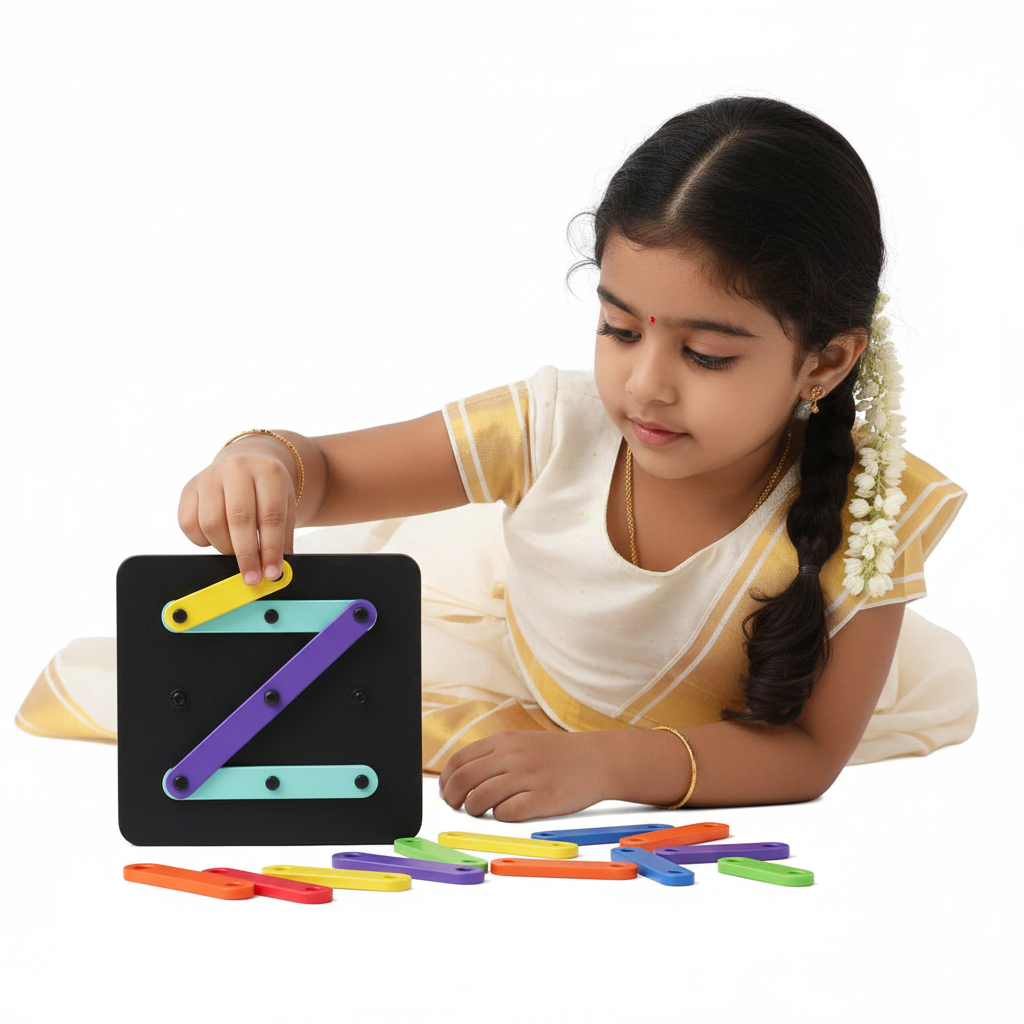 Alpha Numeric Puzzle DIY Kit | Learn ABCs & Shapes
