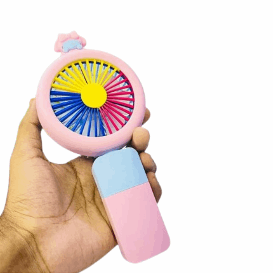 Cool & Colorful: Baby Mini LED Travelling Fan – Portable, Rechargeable & Multipurpose
