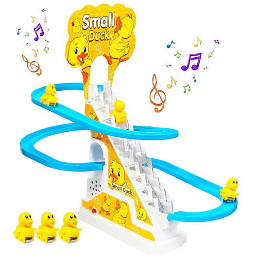 Musical Duck Race Toy with Climbing Stairs & Endless Fun! - Haptot