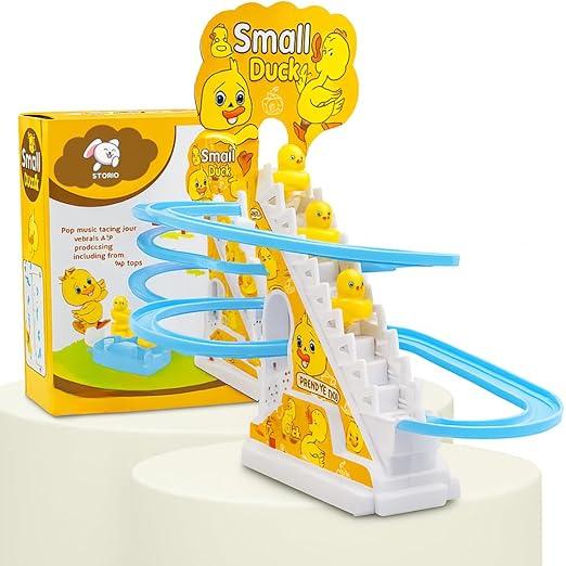 Musical Duck Race Toy with Climbing Stairs & Endless Fun! - Haptot
